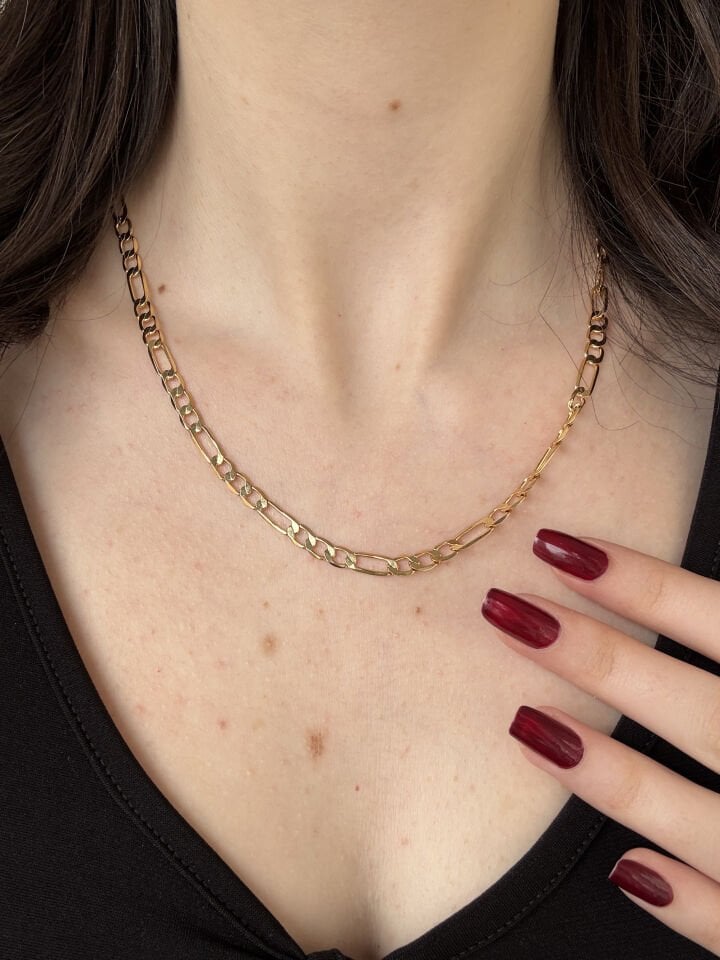 Gold Figaro Chain Necklace
