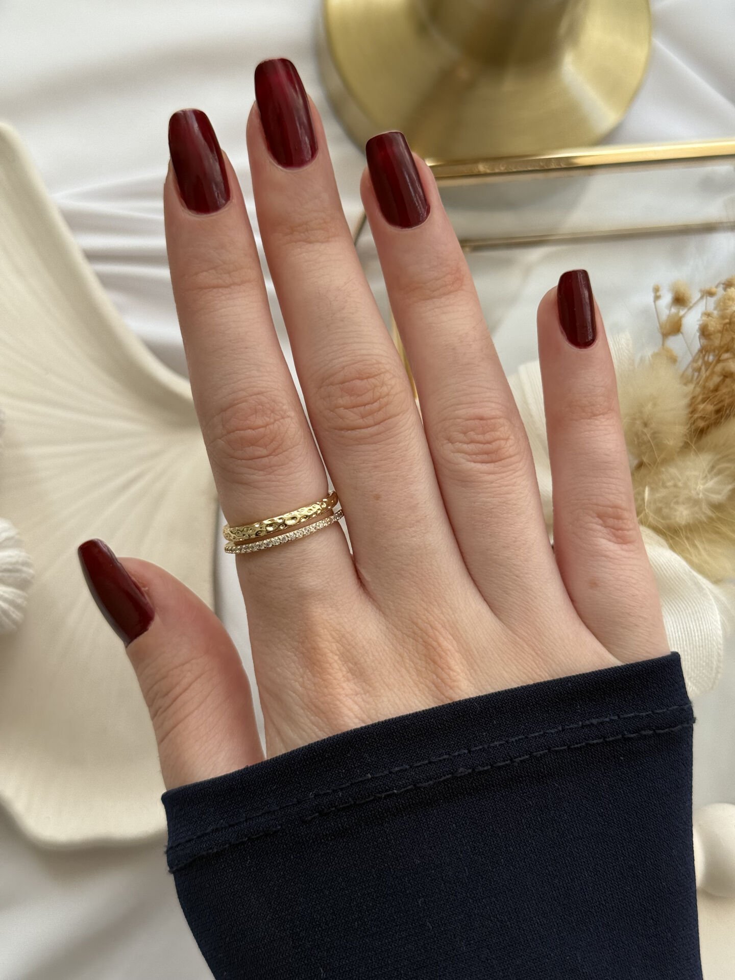 Çift Sıra Gold Yüzük