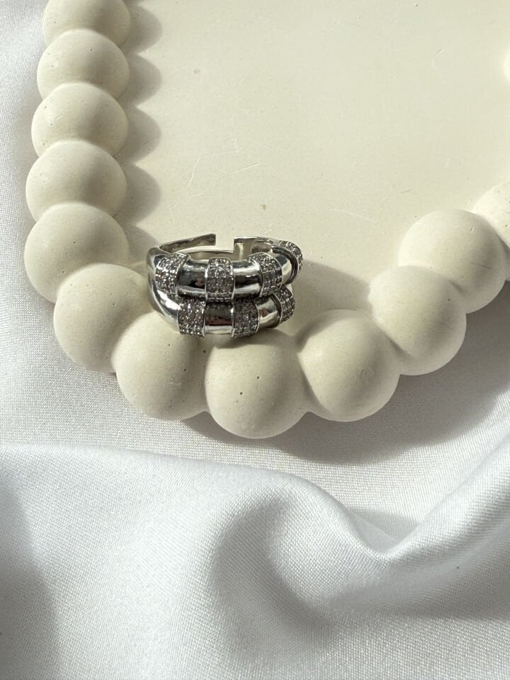 Çift Bombeli Silver Yüzük