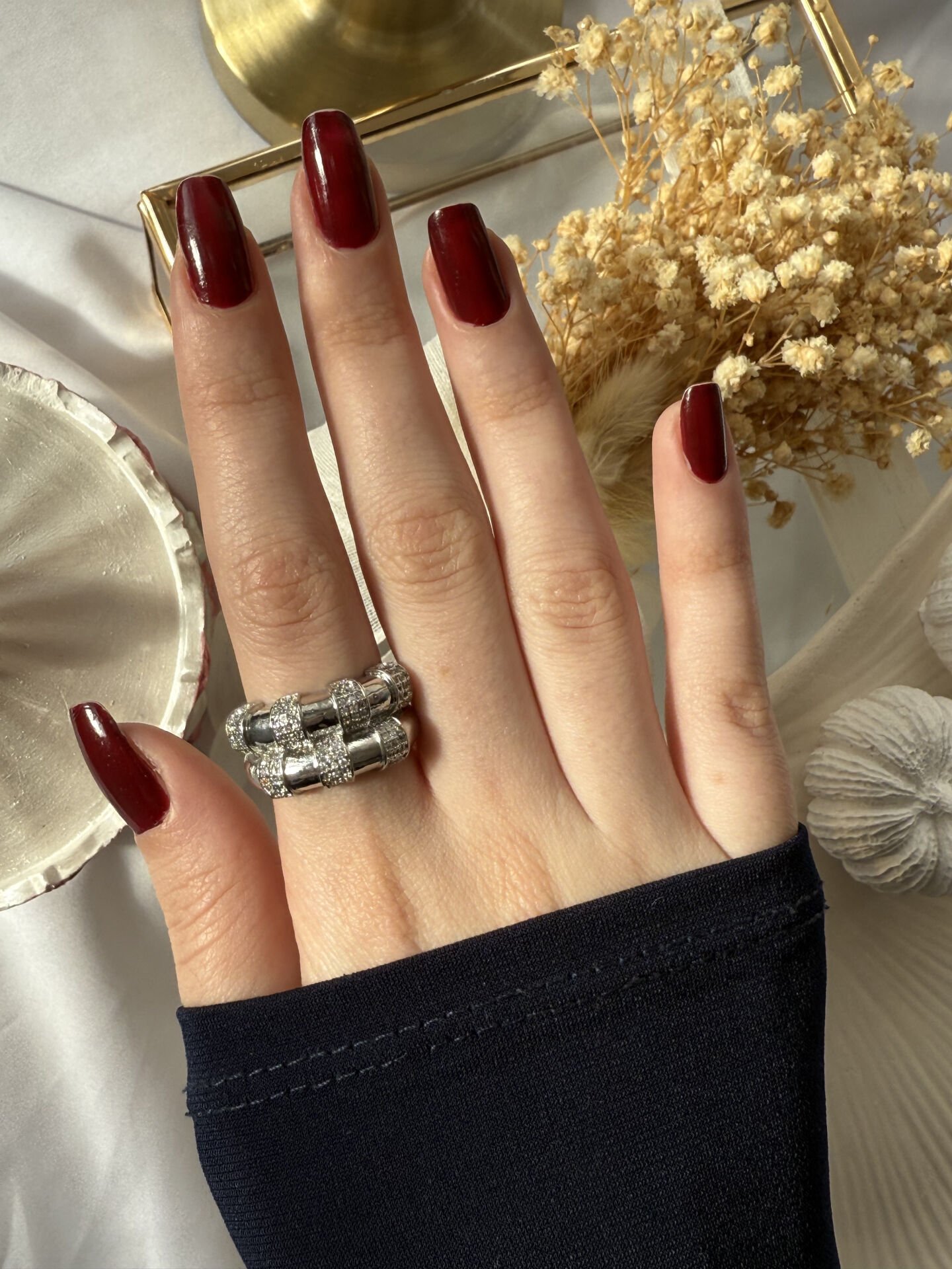 Çift Bombeli Silver Yüzük