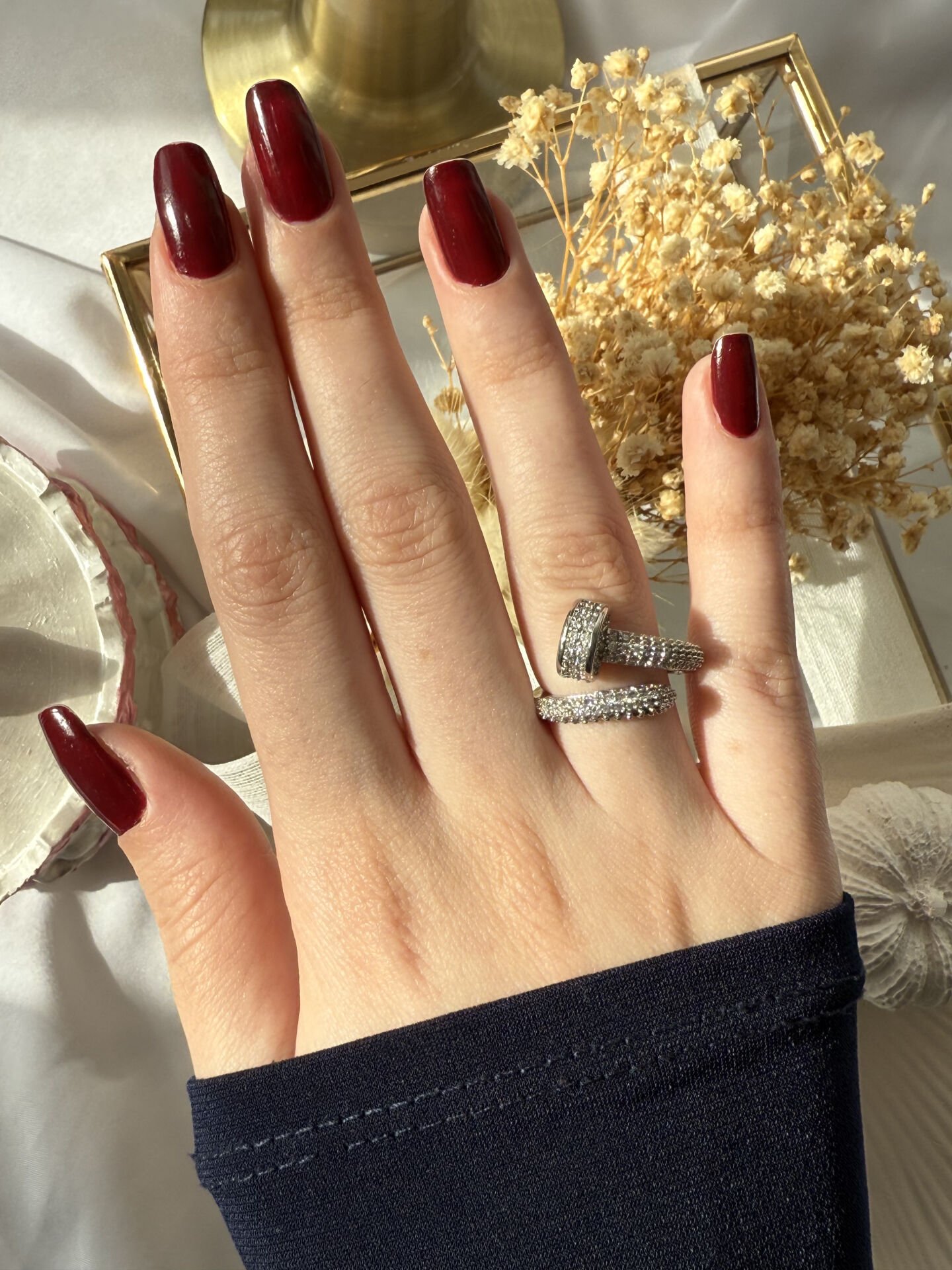 Silver Nail Model Ring