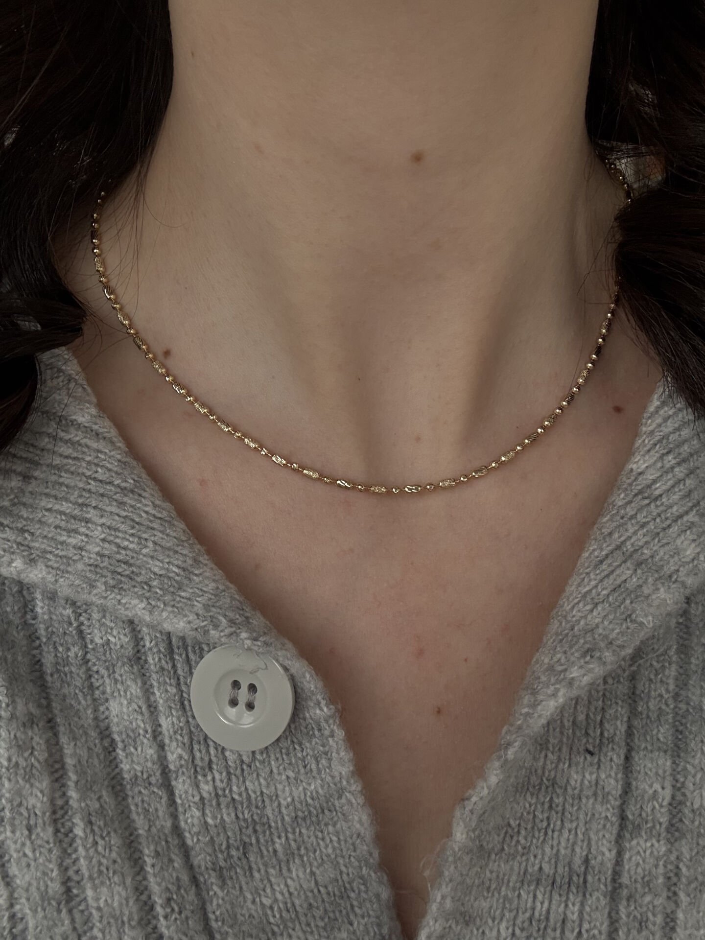 Gold Işıltılı Dorika Kolye