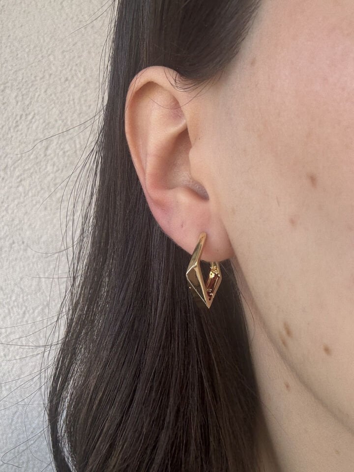 Geometrik Desen Çelik Küpe