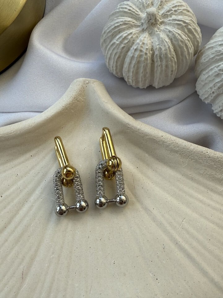 Çift Renk Tıffany Küpe