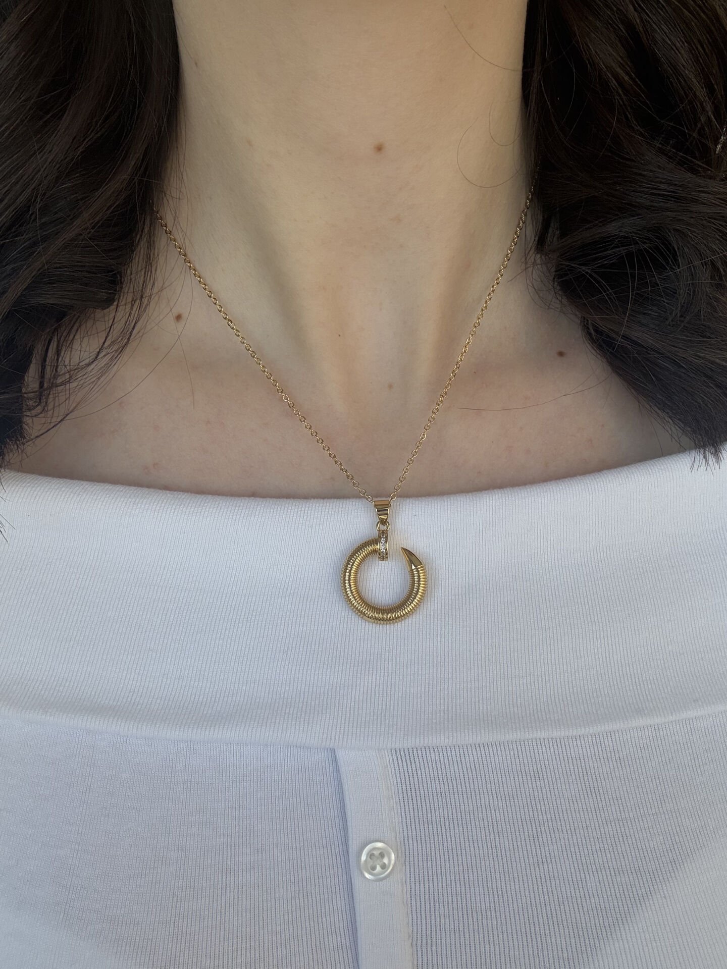Half Round Gold Necklace