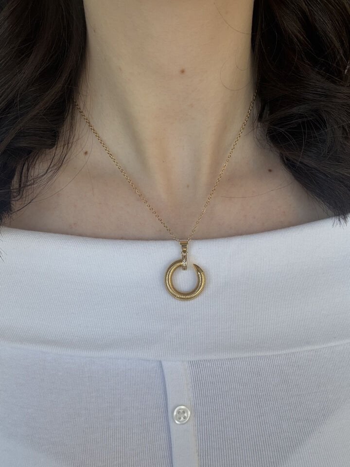 Half Round Gold Necklace