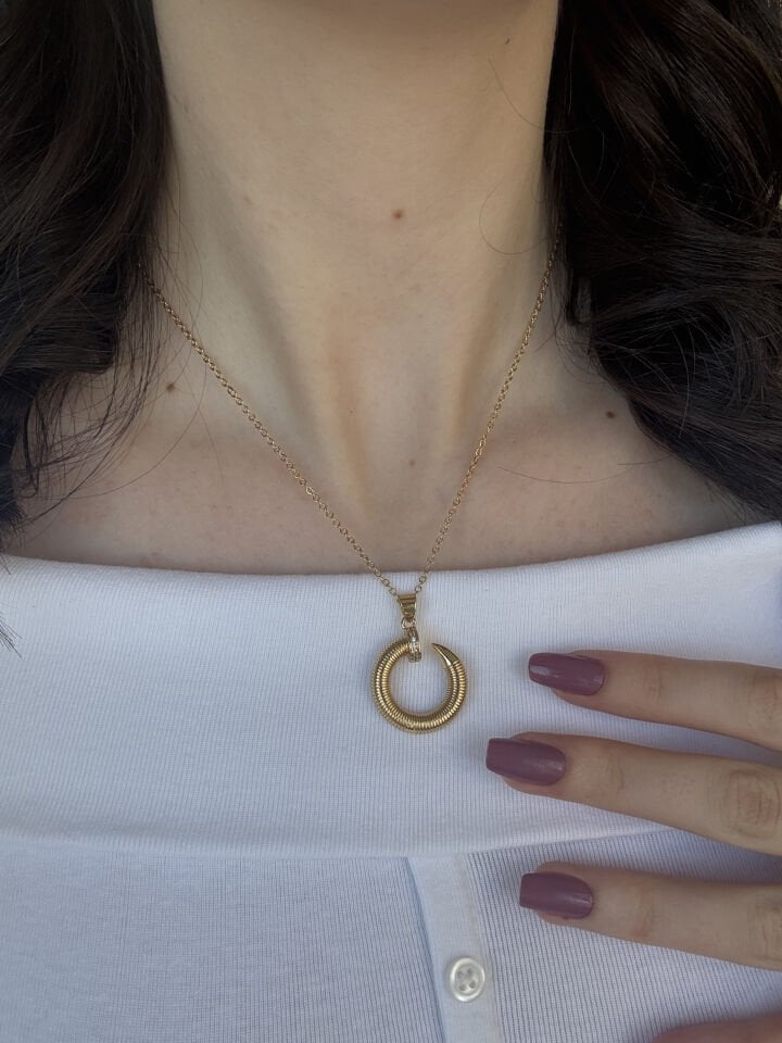 Half Round Gold Necklace