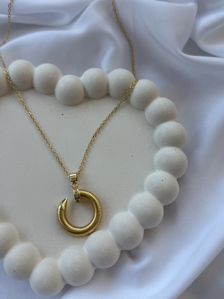 Half Round Gold Necklace