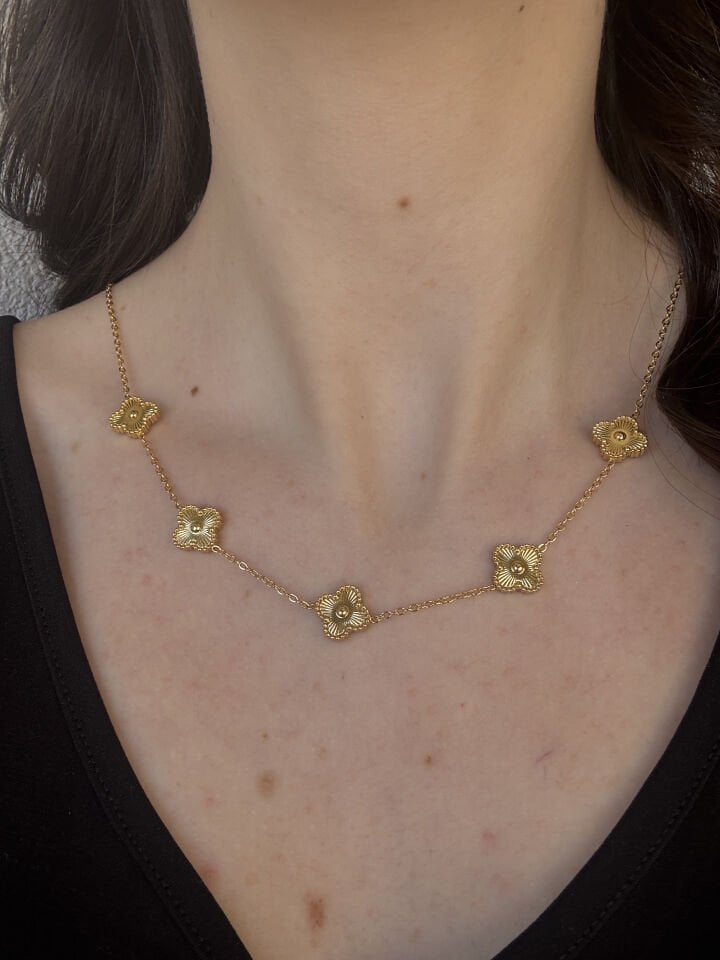 Gold Yonca Dizisi Kolye
