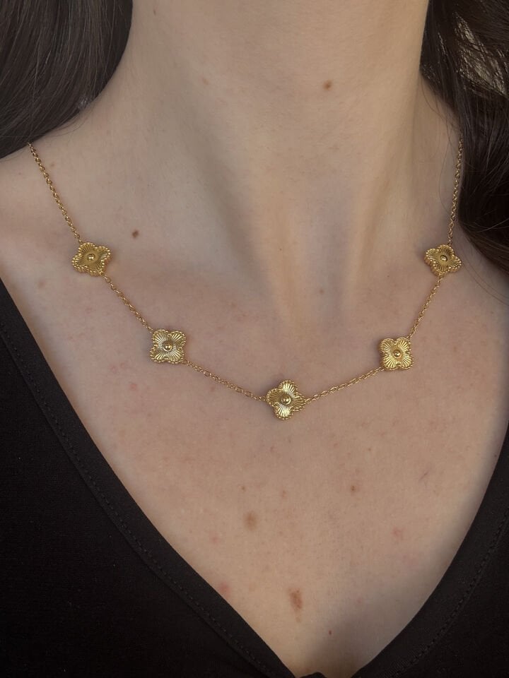 Gold Clover String Necklace