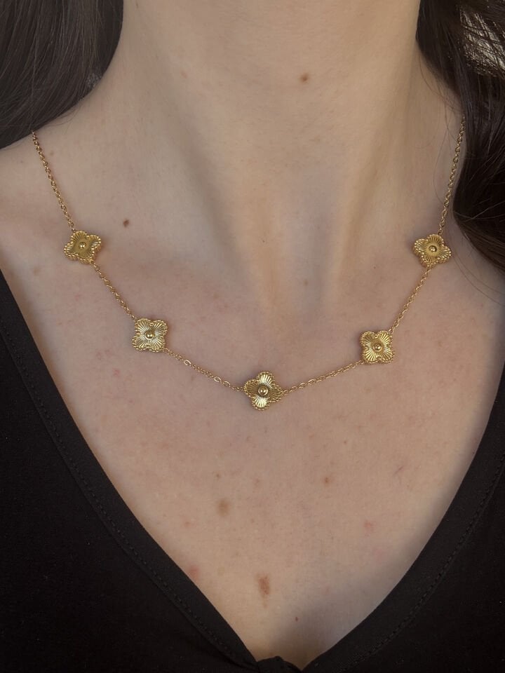 Gold Yonca Dizisi Kolye