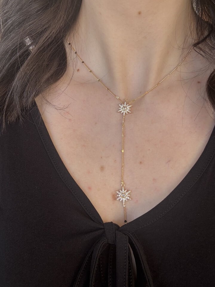 Gold Polar Star Y Necklace