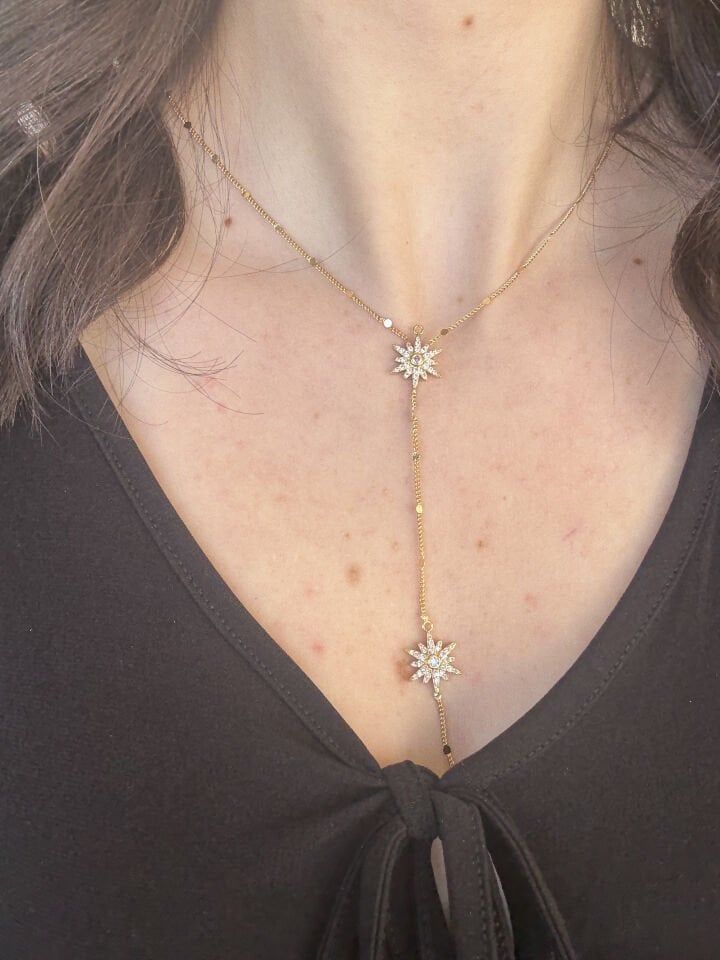 Gold Polar Star Y Necklace