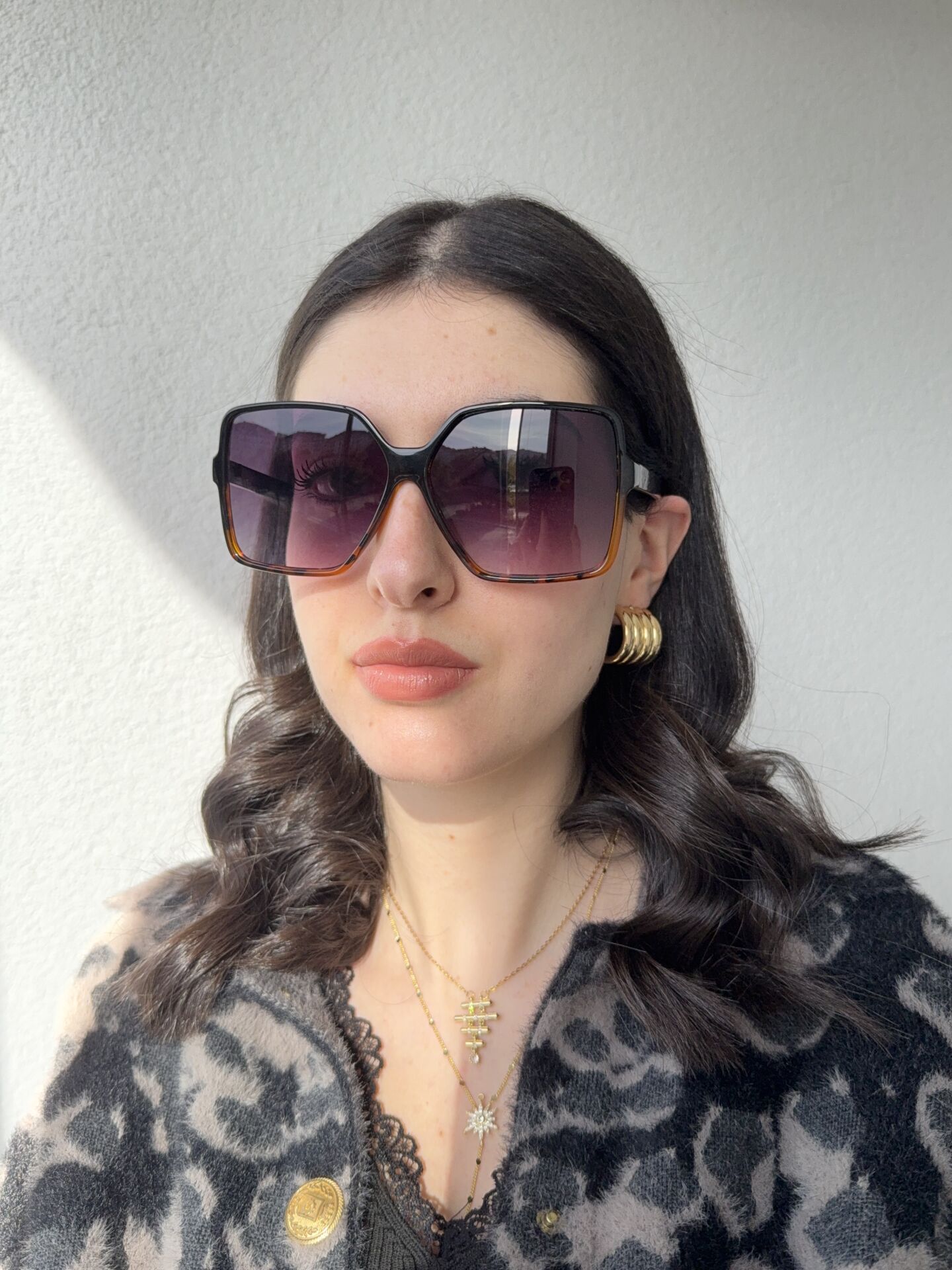 Cat Eye Leopar Desen Güneş Gözlüğü