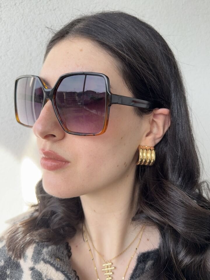 Cat Eye Leopar Desen Güneş Gözlüğü