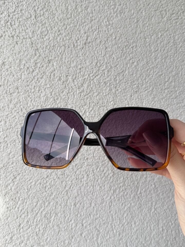 Cat Eye Leopar Desen Güneş Gözlüğü