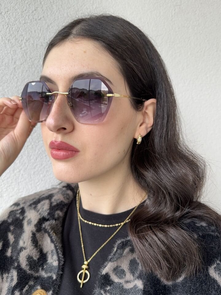 Geometrik Degrade Cam Güneş Gözlüğü
