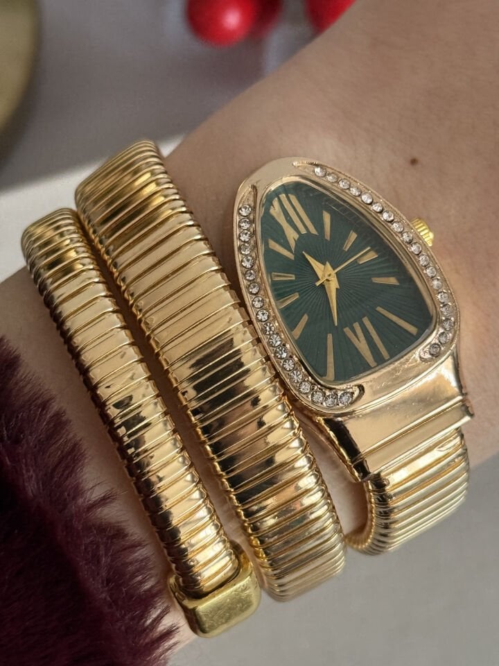 Yeşil Cam Yılan Saat