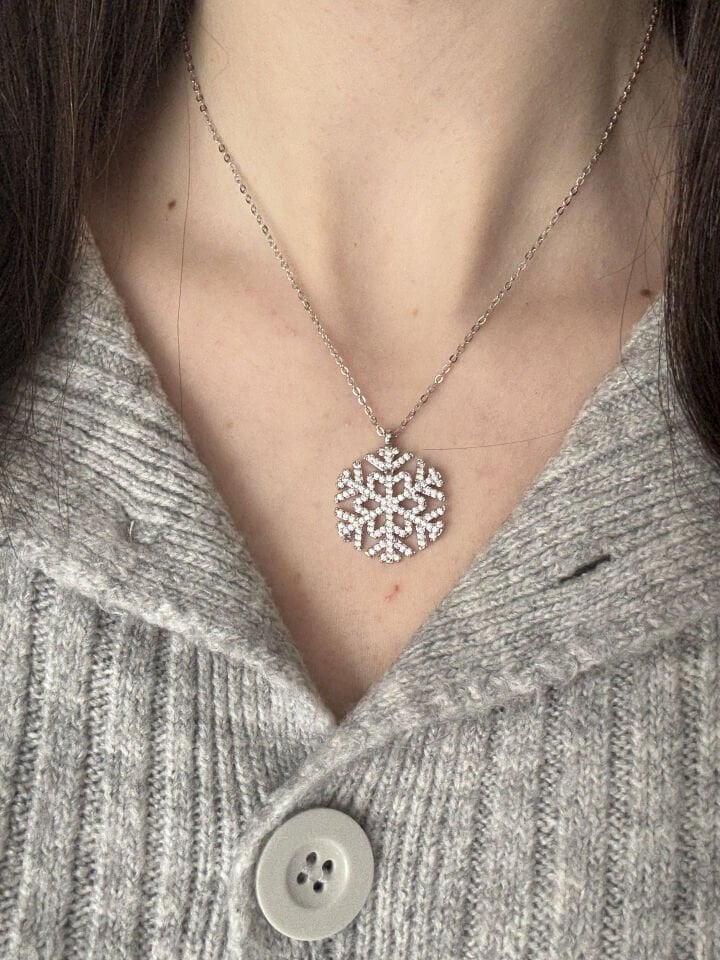 Large Snowflake Necklace