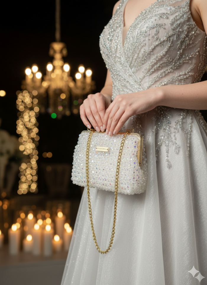 Vanilla Velvet – Özel Üretim Kristal Çanta