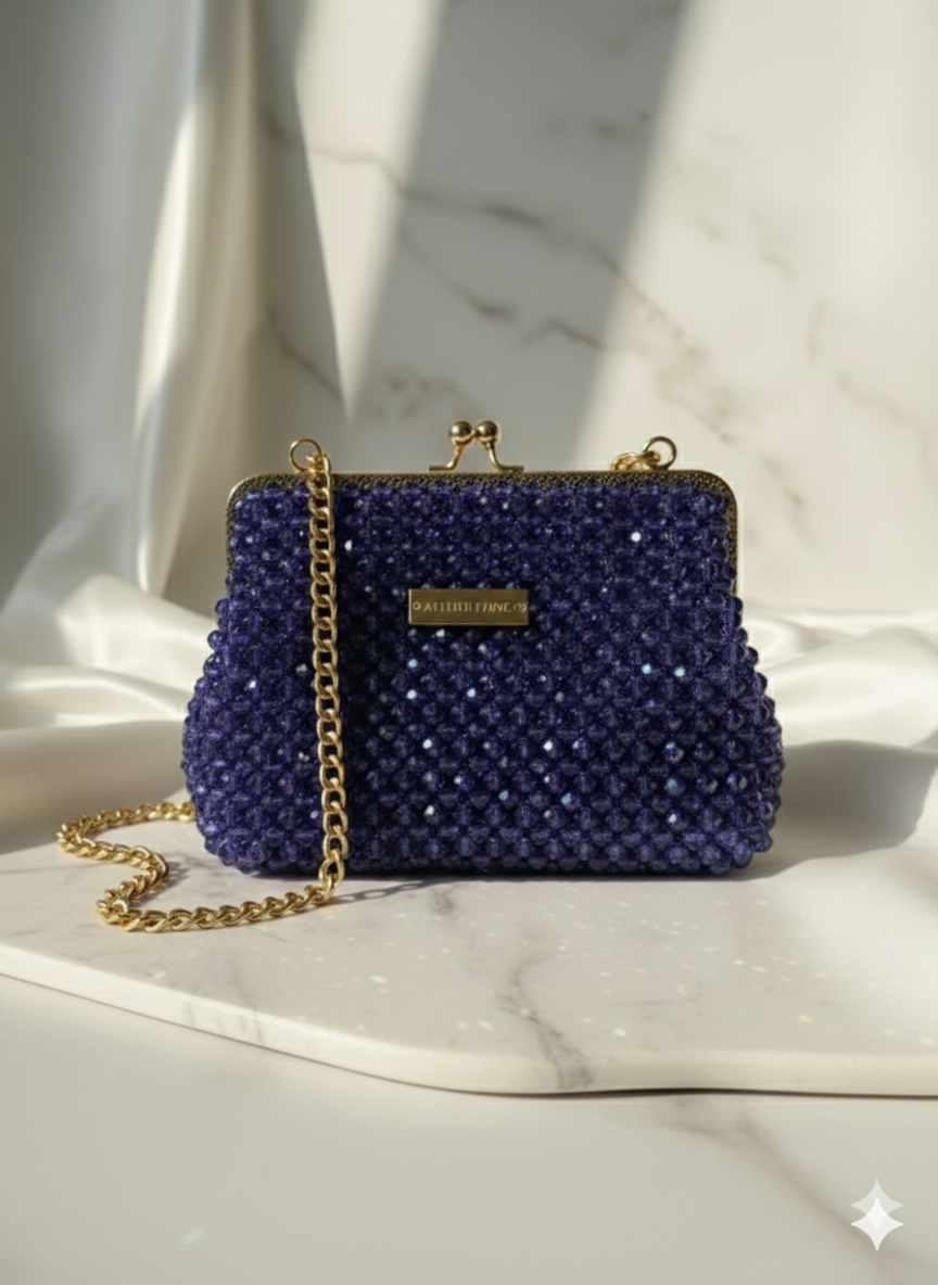 Midnight Sapphire Creme – Özel Üretim Kristal Çanta