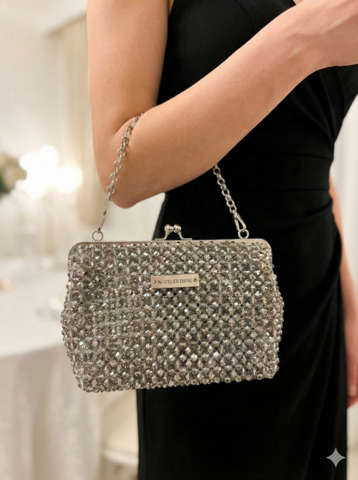 Silver Dusk Sorbet – Özel Üretim Kristal Çanta