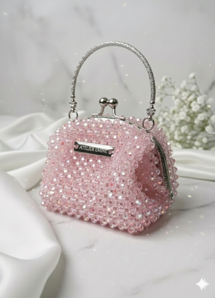 Cotton Candy Creme - Özel Üretim Kristal Çanta