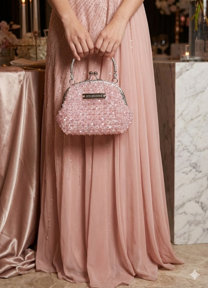 Cotton Candy Creme - Özel Üretim Kristal Çanta