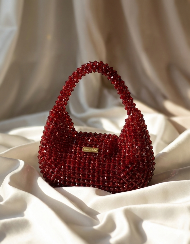 Crimson Berry Souffle - Özel Üretim Kristal Çanta