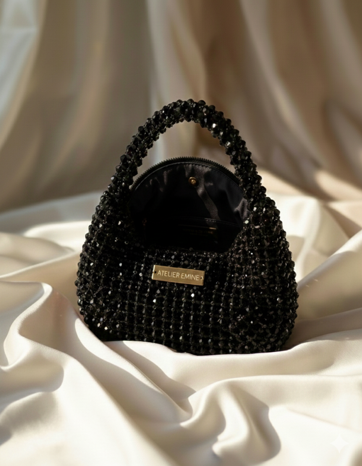 Graphite Cream - Özel Üretim Kristal Çanta